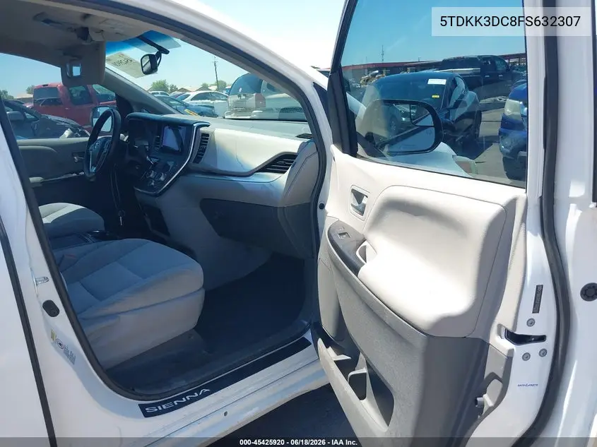 2015 TOYOTA SIENNA VIN 5TDKK3DC8FS632307 — фото 5