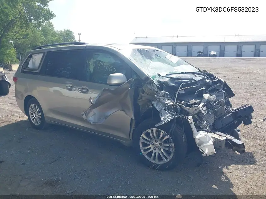 TOYOTA SIENNA 2015, VIN 5TDYK3DC6FS532023