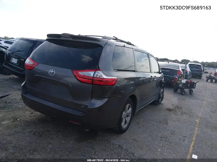 2015 TOYOTA SIENNA VIN 5TDKK3DC9FS689163 — фото 4