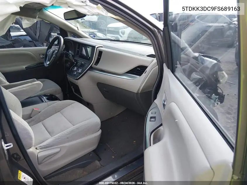 2015 TOYOTA SIENNA VIN 5TDKK3DC9FS689163 — фото 5