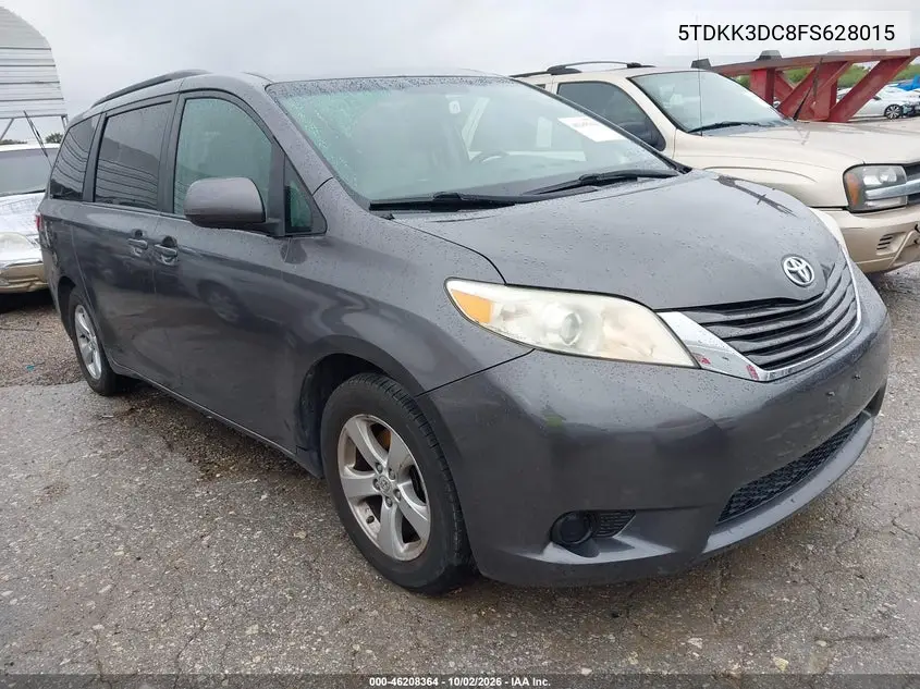 TOYOTA SIENNA 2015, VIN 5TDKK3DC8FS628015