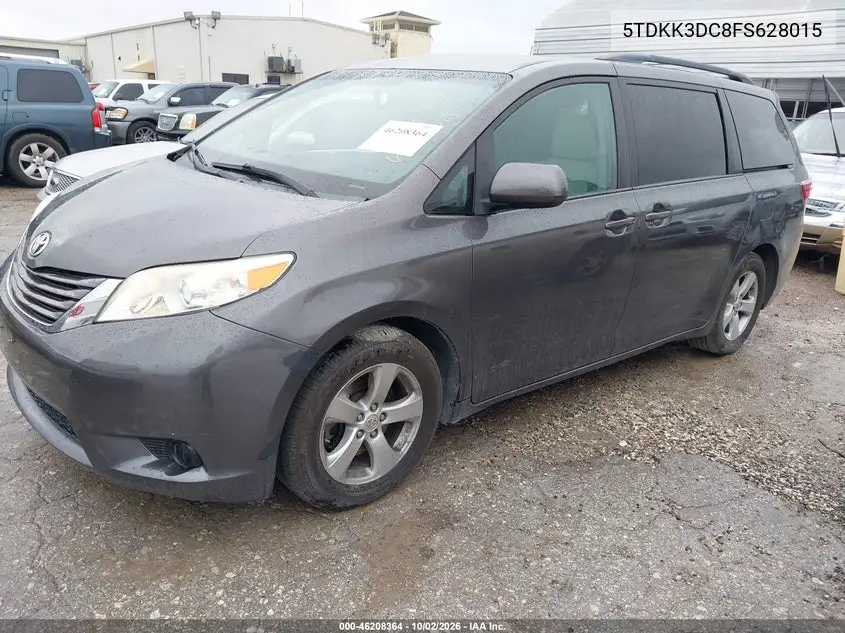 2015 TOYOTA SIENNA VIN 5TDKK3DC8FS628015 — фото 2