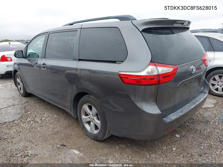 2015 TOYOTA SIENNA VIN 5TDKK3DC8FS628015 — фото 3
