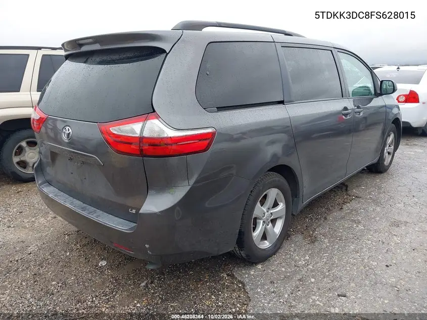 2015 TOYOTA SIENNA VIN 5TDKK3DC8FS628015 — фото 4