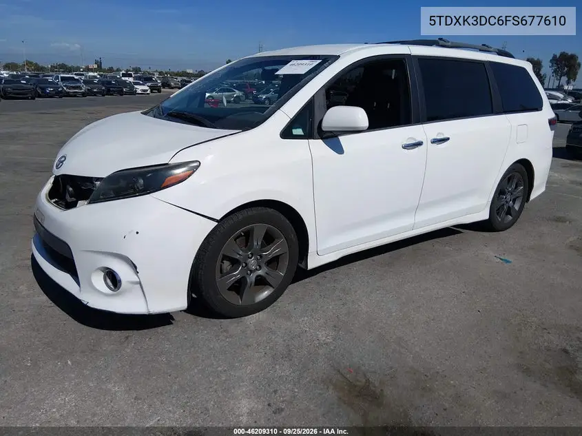 2015 TOYOTA SIENNA VIN 5TDXK3DC6FS677610 — фото 2