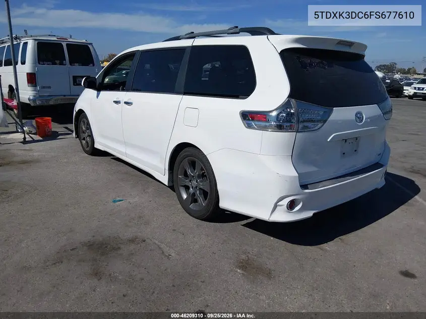 2015 TOYOTA SIENNA VIN 5TDXK3DC6FS677610 — фото 3