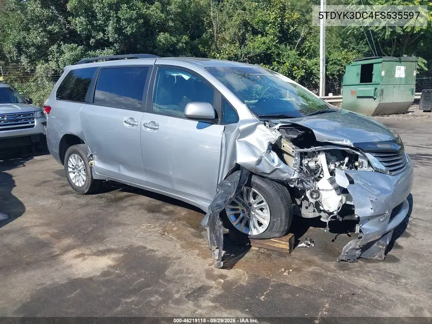 TOYOTA SIENNA 2015, VIN 5TDYK3DC4FS535597