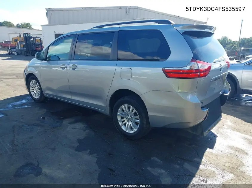 2015 TOYOTA SIENNA VIN 5TDYK3DC4FS535597 — фото 3