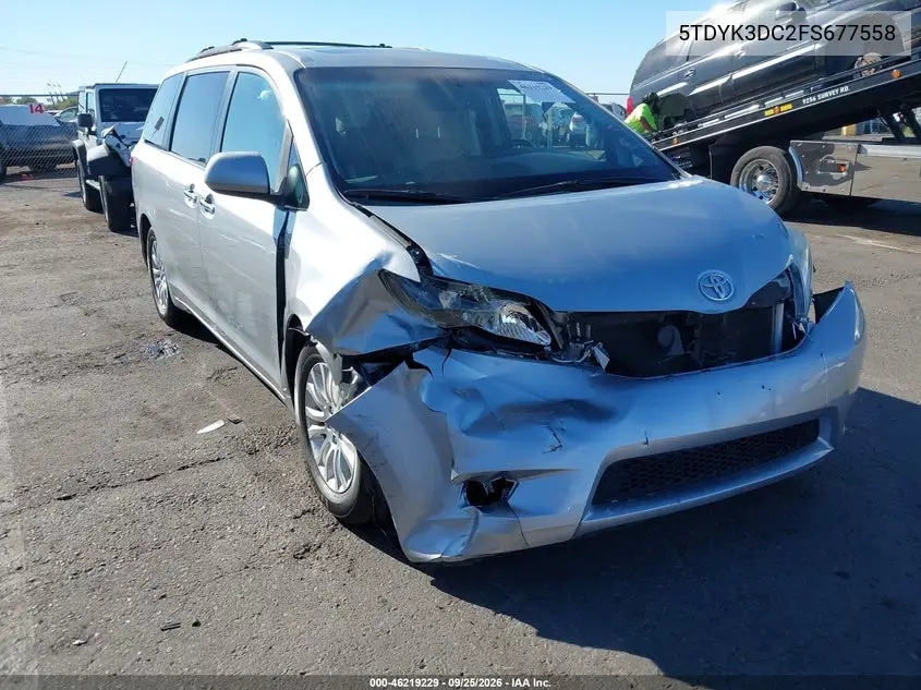 TOYOTA SIENNA 2015, VIN 5TDYK3DC2FS677558