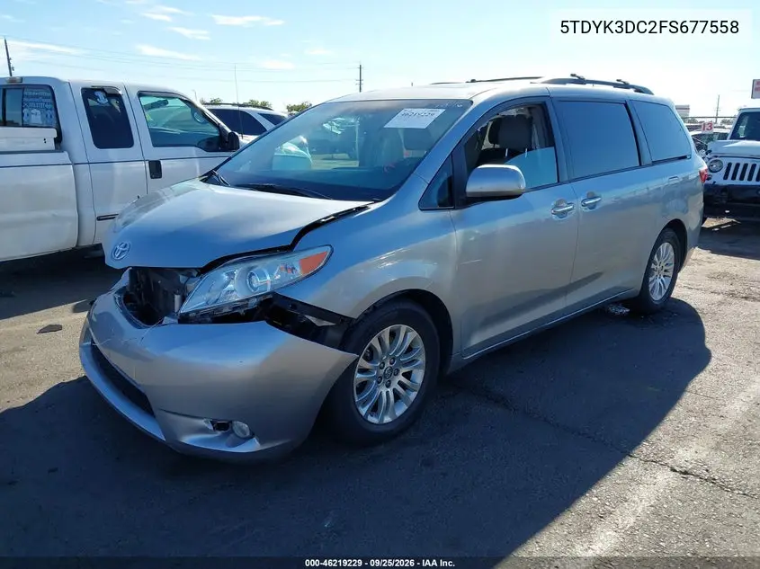2015 TOYOTA SIENNA VIN 5TDYK3DC2FS677558 — фото 2