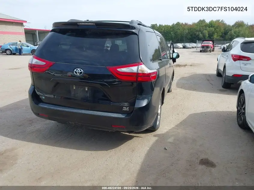 2015 TOYOTA SIENNA VIN 5TDDK3DC7FS104024 — фото 4
