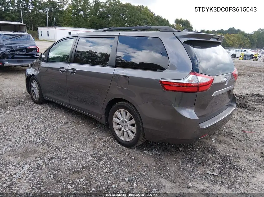 2015 TOYOTA SIENNA VIN 5TDYK3DC0FS615043 — фото 3