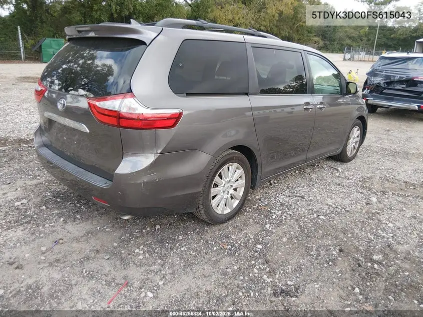 2015 TOYOTA SIENNA VIN 5TDYK3DC0FS615043 — фото 4