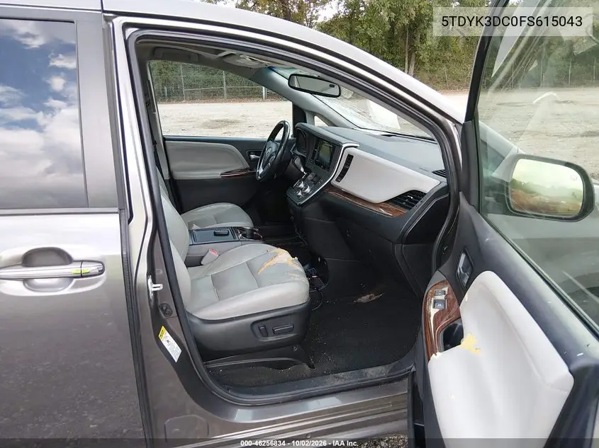 2015 TOYOTA SIENNA VIN 5TDYK3DC0FS615043 — фото 5