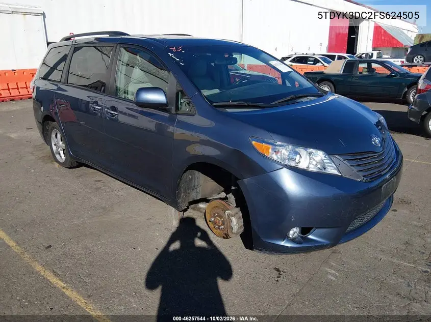 TOYOTA SIENNA 2015, VIN 5TDYK3DC2FS624505