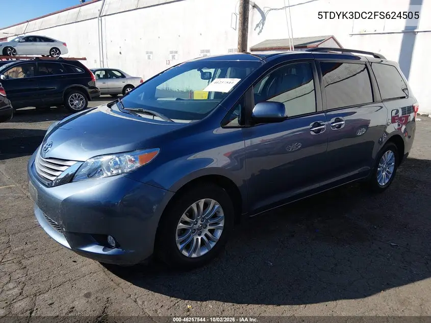 2015 TOYOTA SIENNA VIN 5TDYK3DC2FS624505 — фото 2