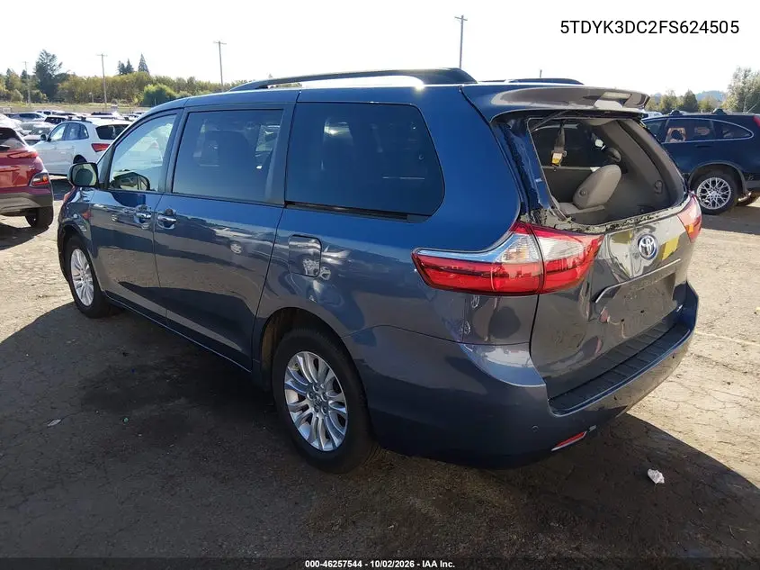 2015 TOYOTA SIENNA VIN 5TDYK3DC2FS624505 — фото 3