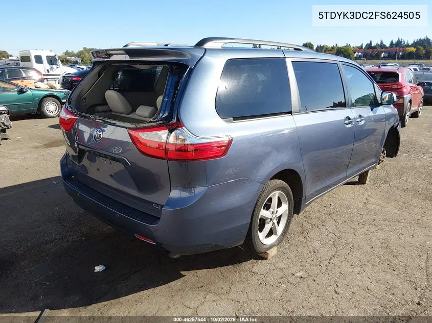 2015 TOYOTA SIENNA VIN 5TDYK3DC2FS624505 — фото 4