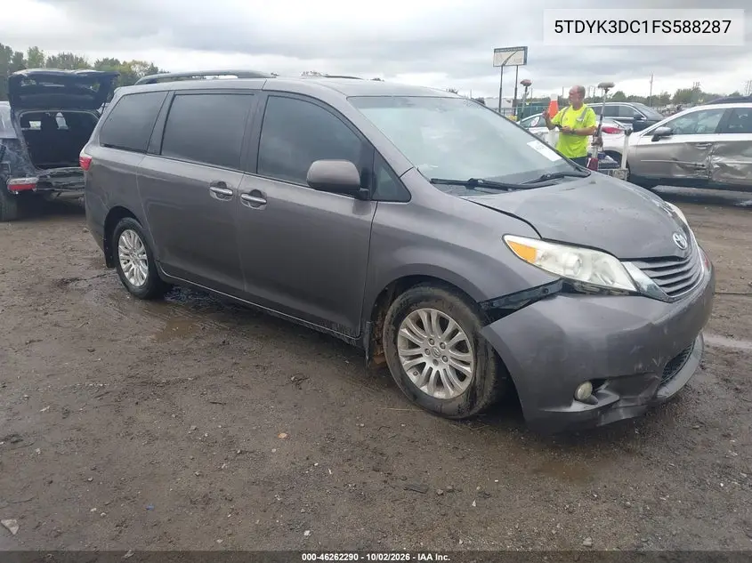 TOYOTA SIENNA 2015, VIN 5TDYK3DC1FS588287