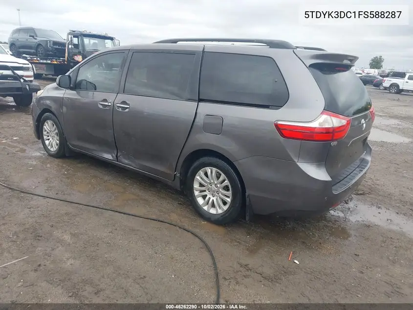 2015 TOYOTA SIENNA VIN 5TDYK3DC1FS588287 — фото 3