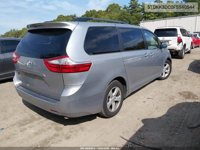 2015 TOYOTA SIENNA VIN 5TDKK3DC0FS540544 — фото 4