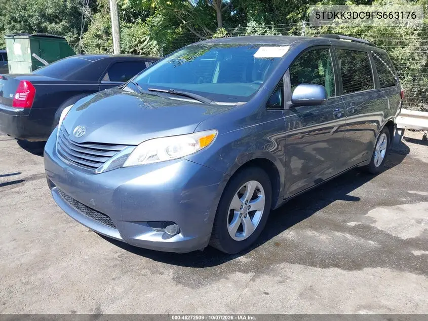 2015 TOYOTA SIENNA VIN 5TDKK3DC9FS663176 — фото 2