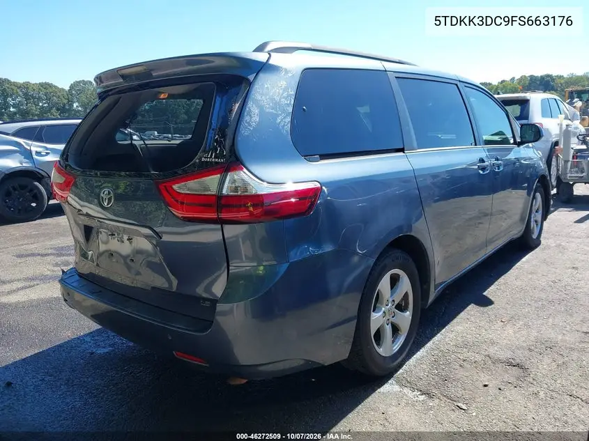 2015 TOYOTA SIENNA VIN 5TDKK3DC9FS663176 — фото 4