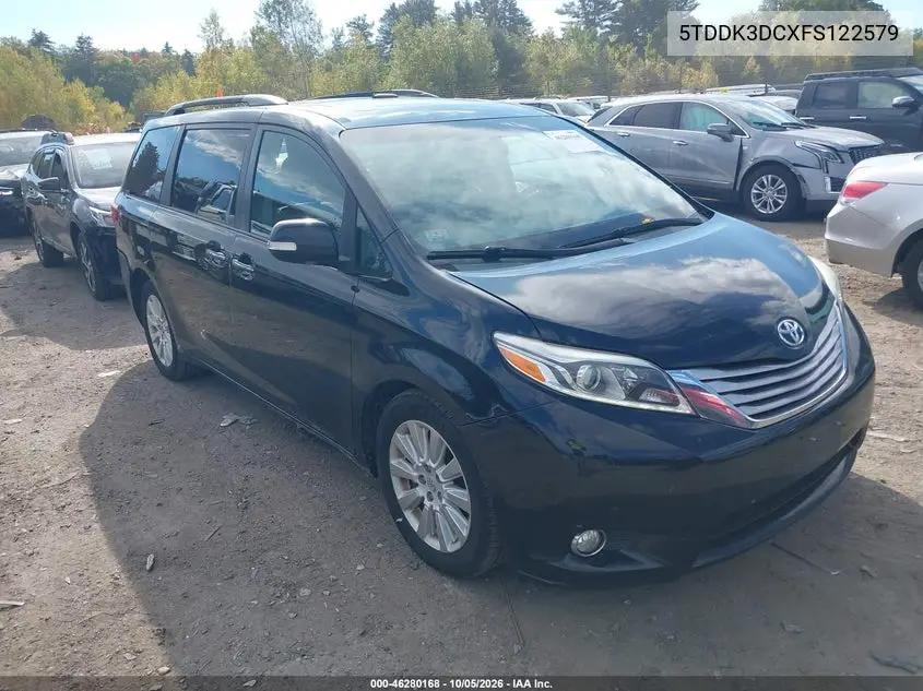 TOYOTA SIENNA 2015, VIN 5TDDK3DCXFS122579