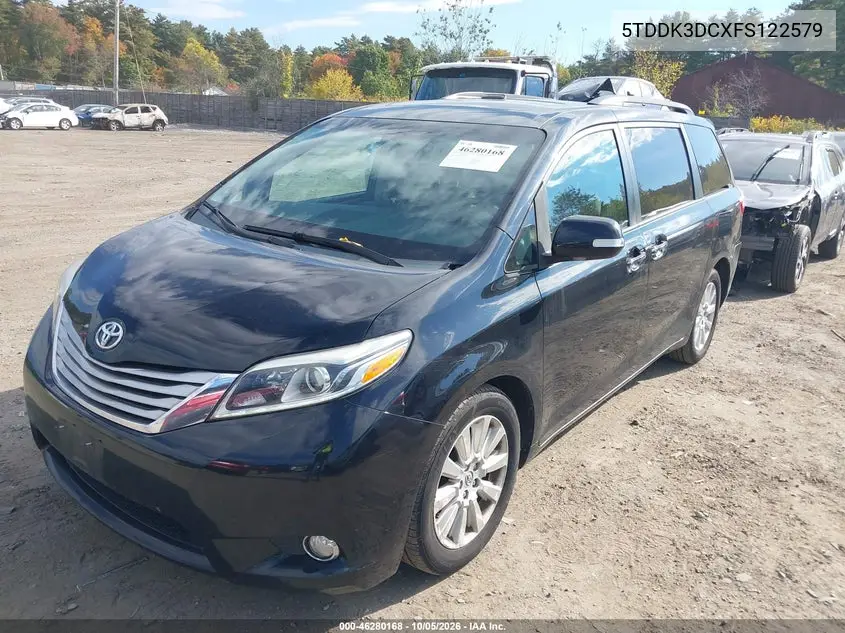 2015 TOYOTA SIENNA VIN 5TDDK3DCXFS122579 — фото 2
