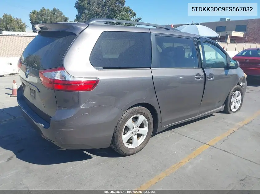 2015 TOYOTA SIENNA VIN 5TDKK3DC9FS567032 — фото 4