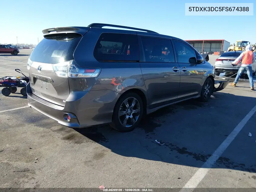 2015 TOYOTA SIENNA VIN 5TDXK3DC5FS674388 — фото 4