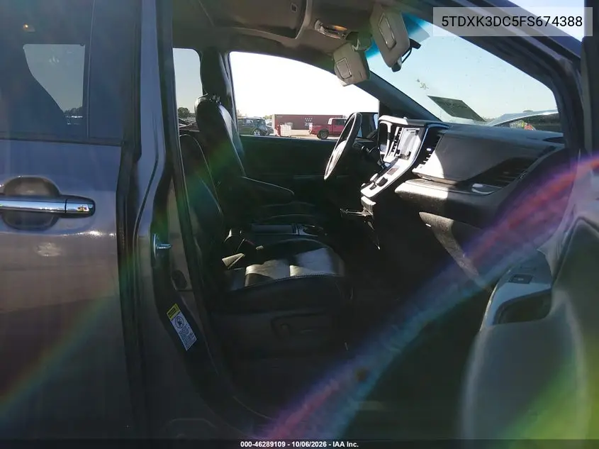 2015 TOYOTA SIENNA VIN 5TDXK3DC5FS674388 — фото 5