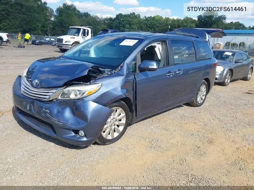 2015 TOYOTA SIENNA VIN 5TDYK3DC2FS614461 — фото 2