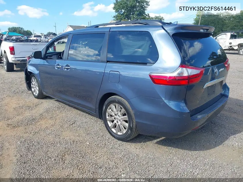 2015 TOYOTA SIENNA VIN 5TDYK3DC2FS614461 — фото 3