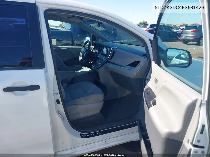 2015 TOYOTA SIENNA VIN 5TDZK3DC4FS681423 — фото 5