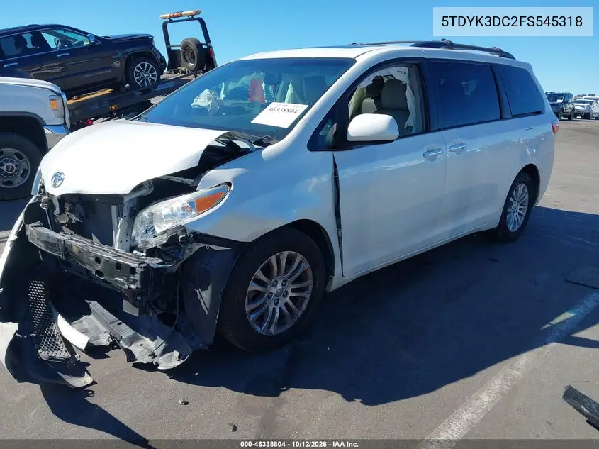 2015 TOYOTA SIENNA VIN 5TDYK3DC2FS545318 — фото 2
