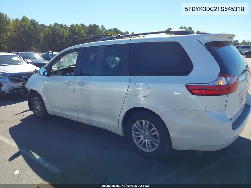 2015 TOYOTA SIENNA VIN 5TDYK3DC2FS545318 — фото 3