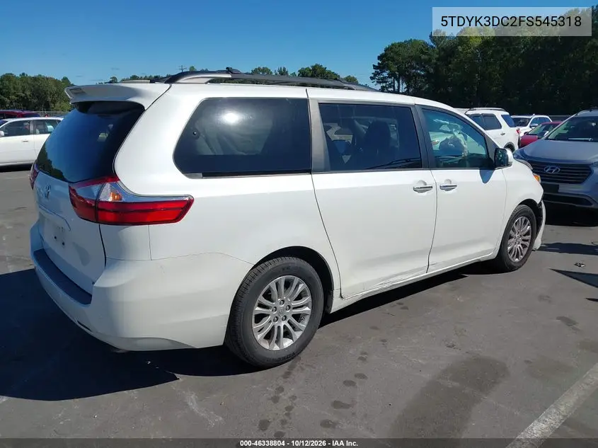 2015 TOYOTA SIENNA VIN 5TDYK3DC2FS545318 — фото 4