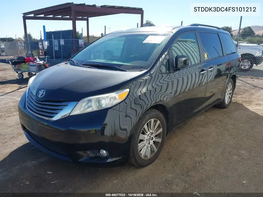 2015 TOYOTA SIENNA VIN 5TDDK3DC4FS101212 — фото 2