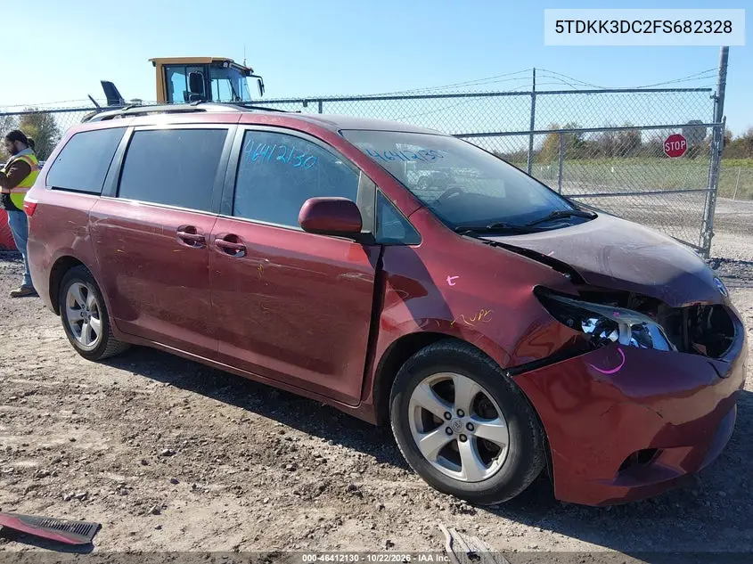 TOYOTA SIENNA 2015, VIN 5TDKK3DC2FS682328