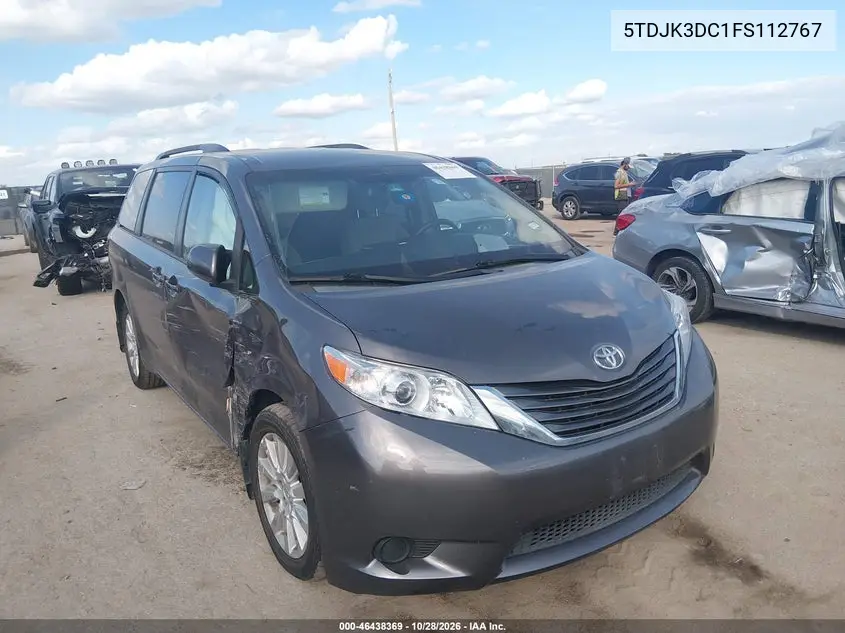 TOYOTA SIENNA 2015, VIN 5TDJK3DC1FS112767