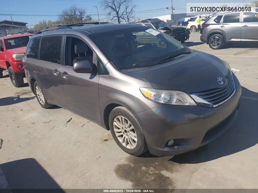 TOYOTA SIENNA 2015, VIN 5TDYK3DCXFS660698