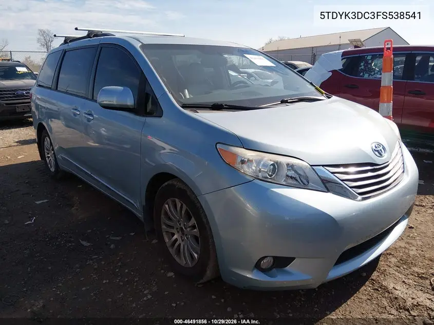 TOYOTA SIENNA 2015, VIN 5TDYK3DC3FS538541