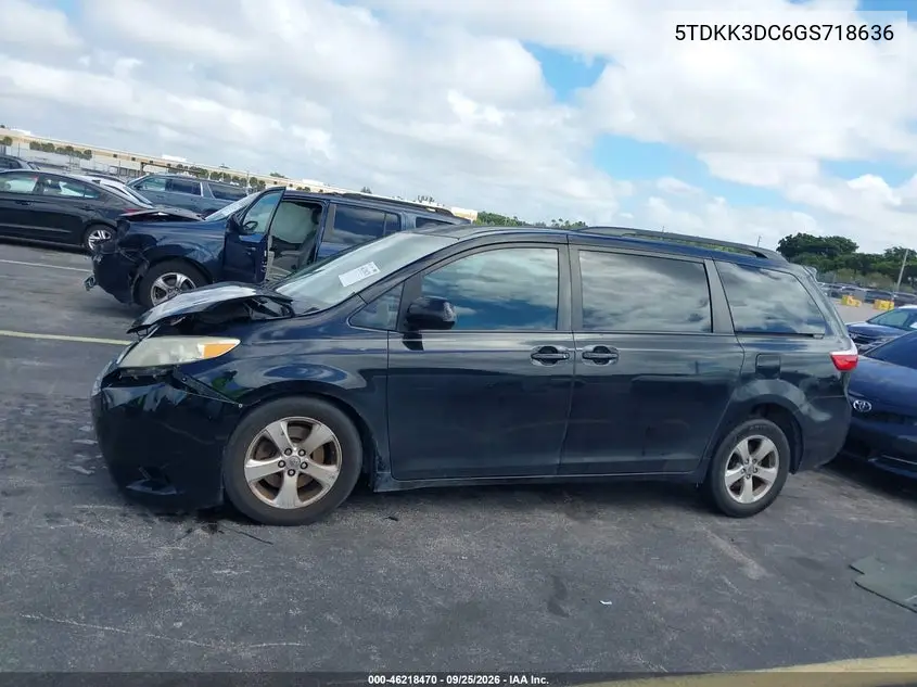 2016 TOYOTA SIENNA VIN 5TDKK3DC6GS718636 — фото 14