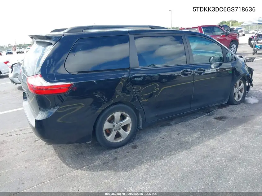 2016 TOYOTA SIENNA VIN 5TDKK3DC6GS718636 — фото 4