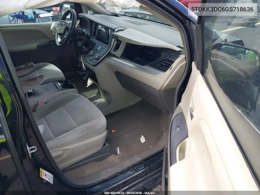 2016 TOYOTA SIENNA VIN 5TDKK3DC6GS718636 — фото 5