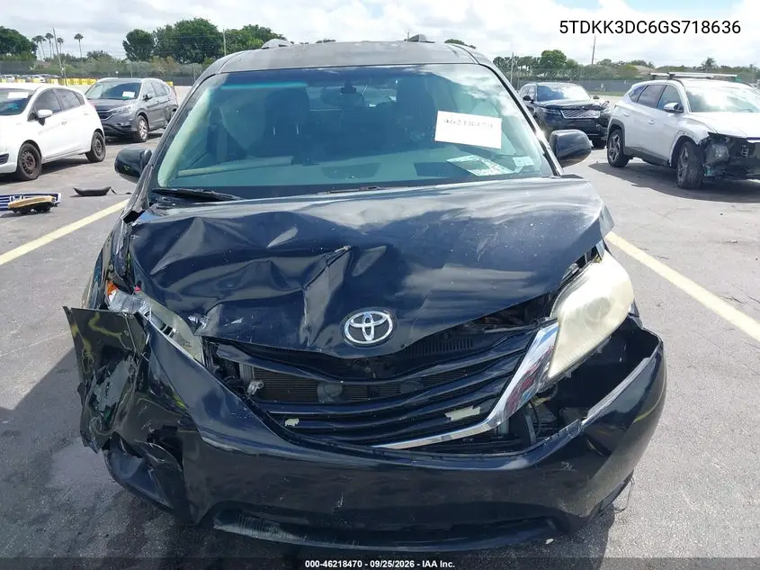 2016 TOYOTA SIENNA VIN 5TDKK3DC6GS718636 — фото 6