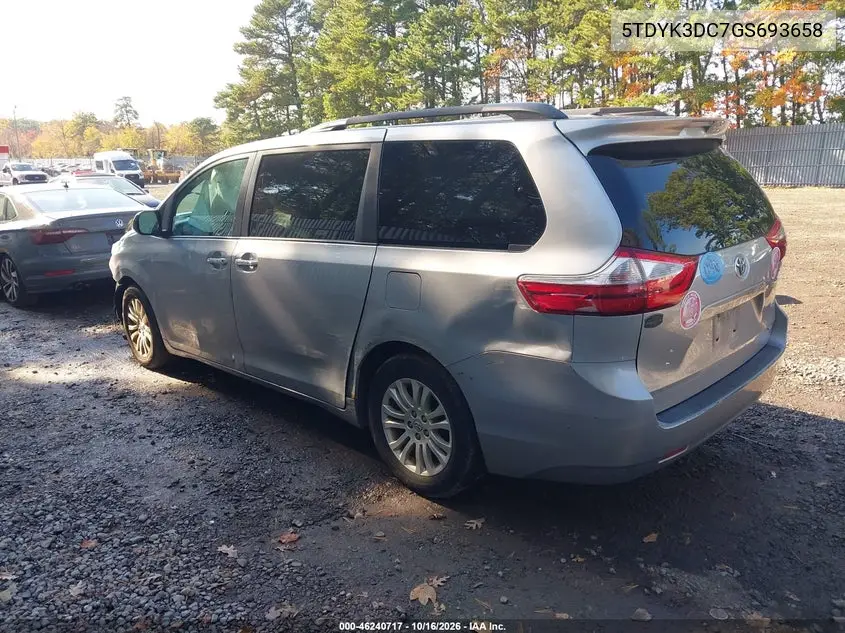 2016 TOYOTA SIENNA VIN 5TDYK3DC7GS693658 — фото 3
