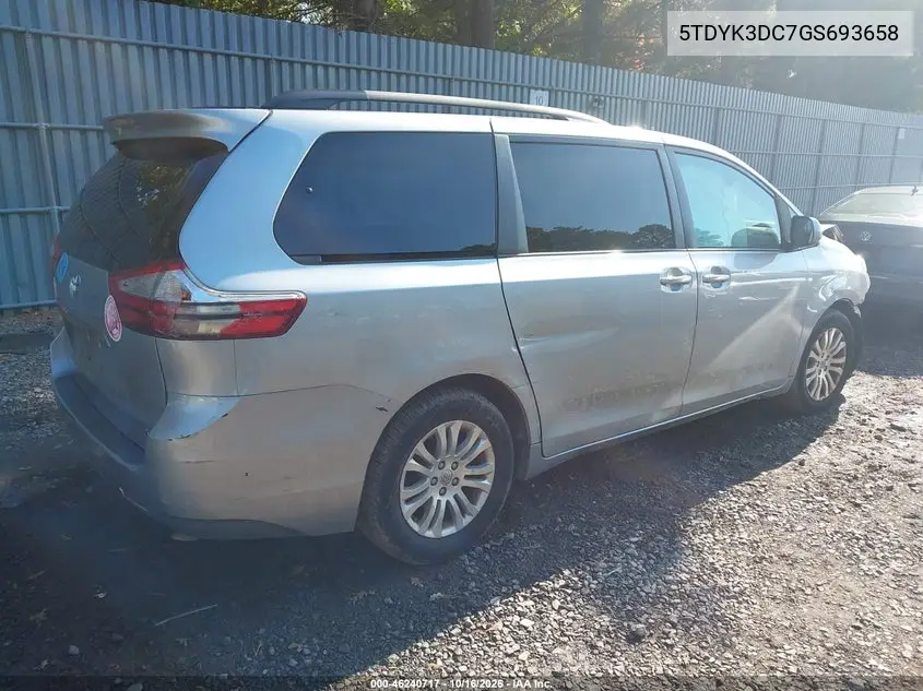 2016 TOYOTA SIENNA VIN 5TDYK3DC7GS693658 — фото 4