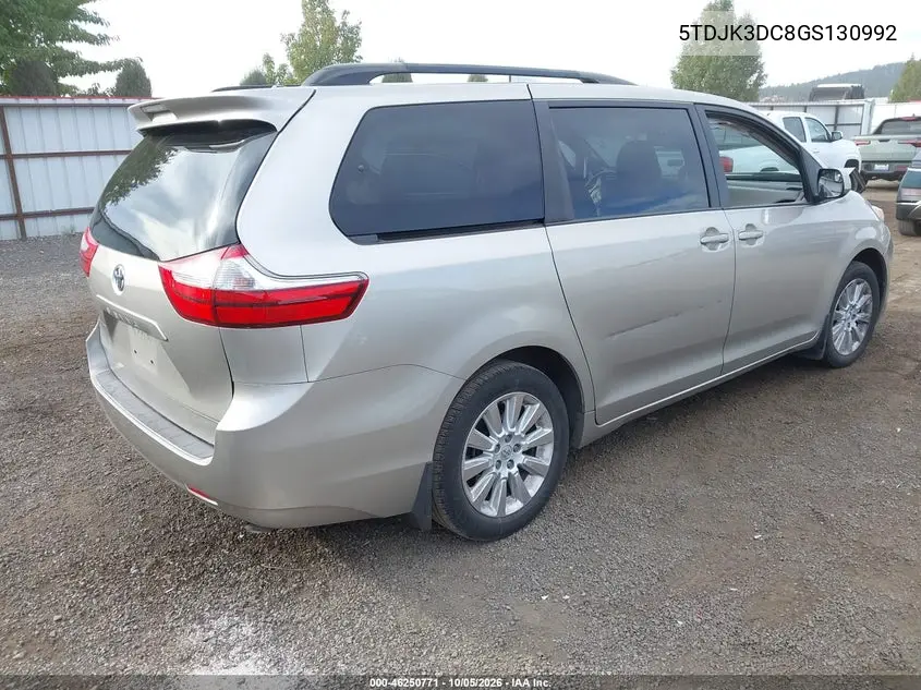 2016 TOYOTA SIENNA VIN 5TDJK3DC8GS130992 — фото 4